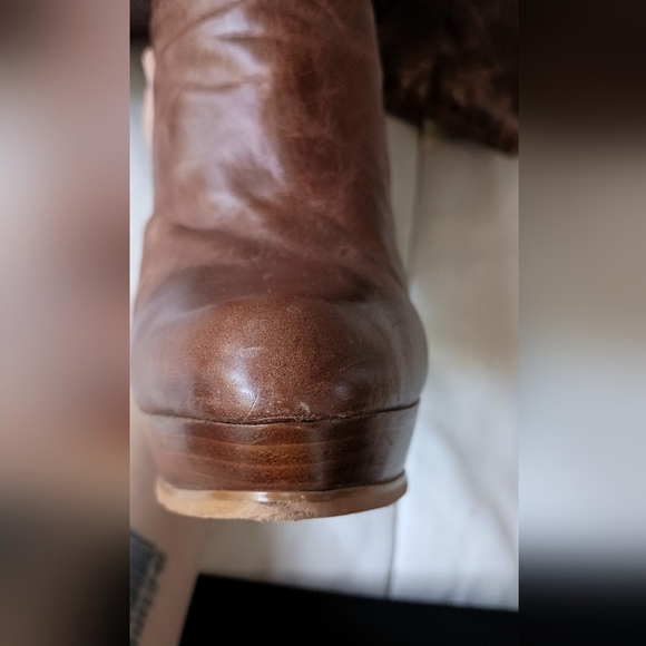 Micheal Kors Brown Leather Ankle Boots_8 - Picture 6 of 8